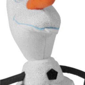 4 Disney Frozen items, Olaf plush, Lizard Plush, Hard back book and Elsa Canvas.